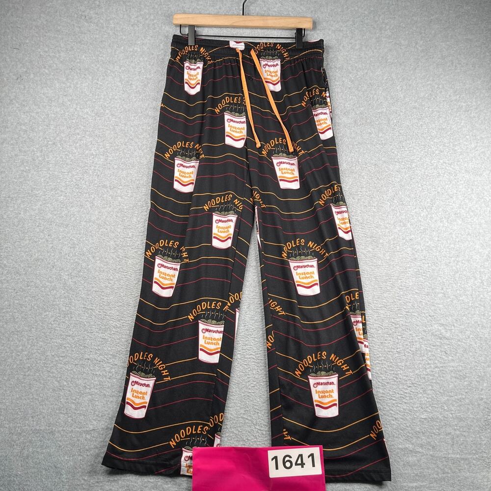 Maruchan Noodles Print Lounge Pants Mens Small Noodle Cup Print Draw String